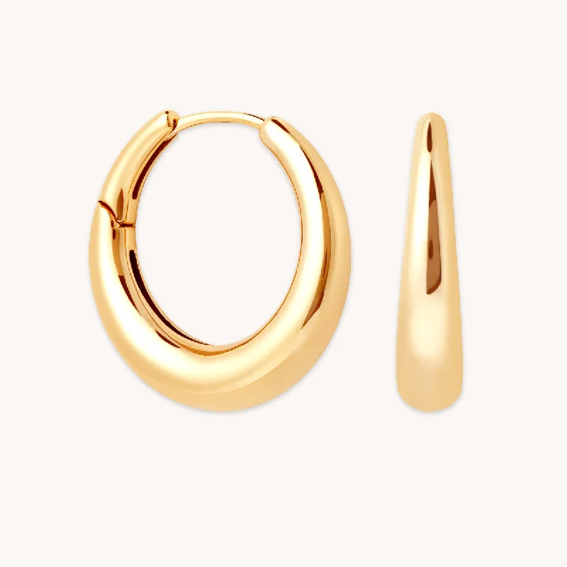 Hoop earrings with gold accents for a warm, elegant statement piece-Dome Hoops in Gold