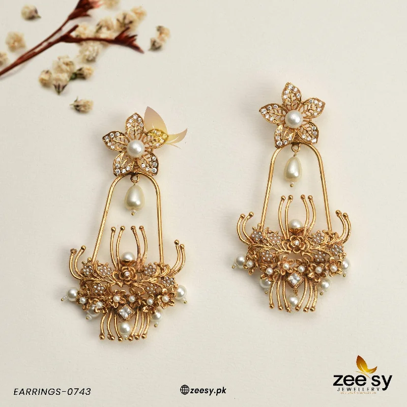 Hoop earrings with artistic filigree designs for an intricate, delicate finish-EARRINGS-0743