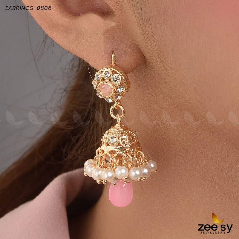 Hoop earrings with gold accents for a warm, elegant statement piece-EARRINGS-0806