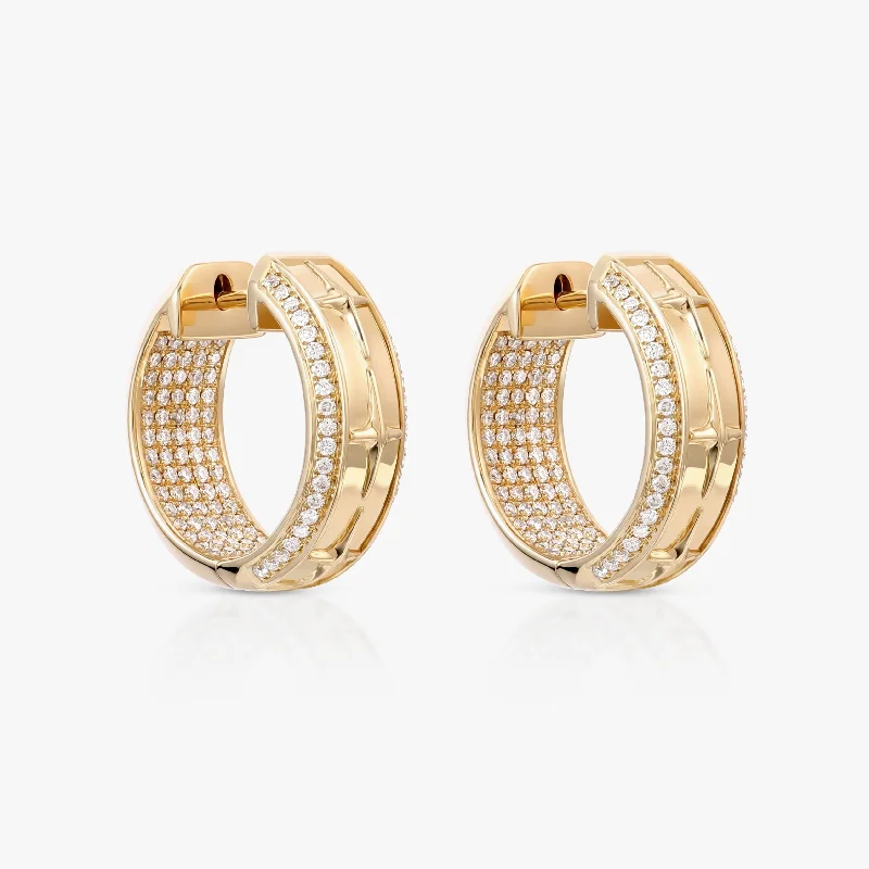 Hoop earrings with tortoiseshell designs for a chic and classic style-Elara Diamond Hoops