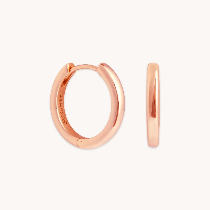 Hoop earrings with twisted metal designs for a dynamic and modern style-Essential Small Hoops in Rose Gold