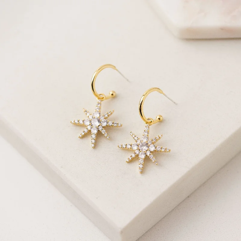 Best hoop earrings with custom engravings for a personalized and meaningful gift-Etoile Star Hoop Earrings Gold