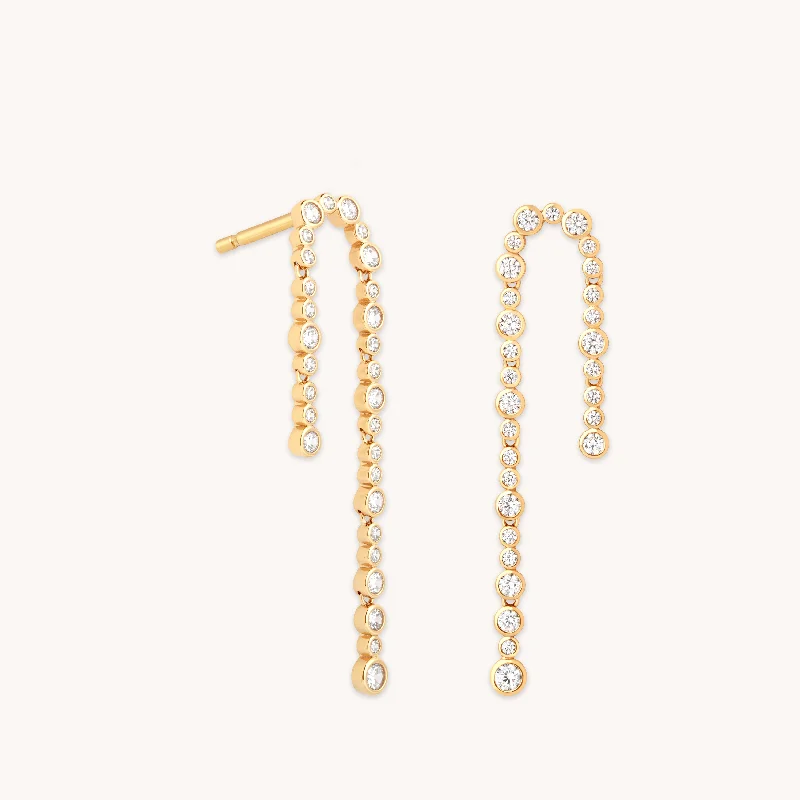 Best hoop earrings with baroque pearls for a luxurious and elegant vibe-Gleam Crystal Drop Studs in Gold