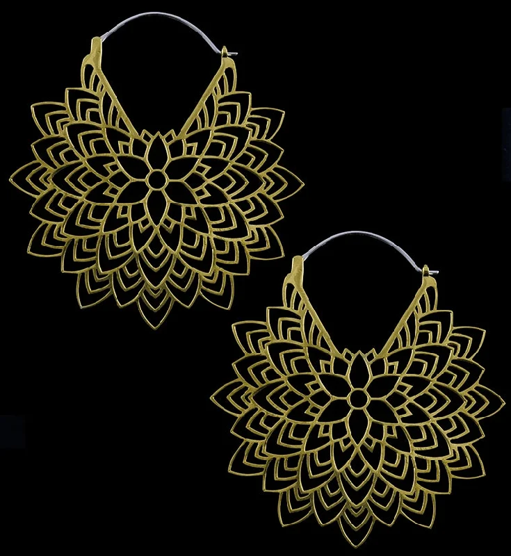 Best hoop earrings with minimalist designs for a clean and modern aesthetic-Golden Mandala Hangers