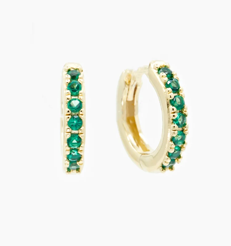 Best hoop earrings with blackened metal for an edgy and bold appearance-Green Hoop Earrings