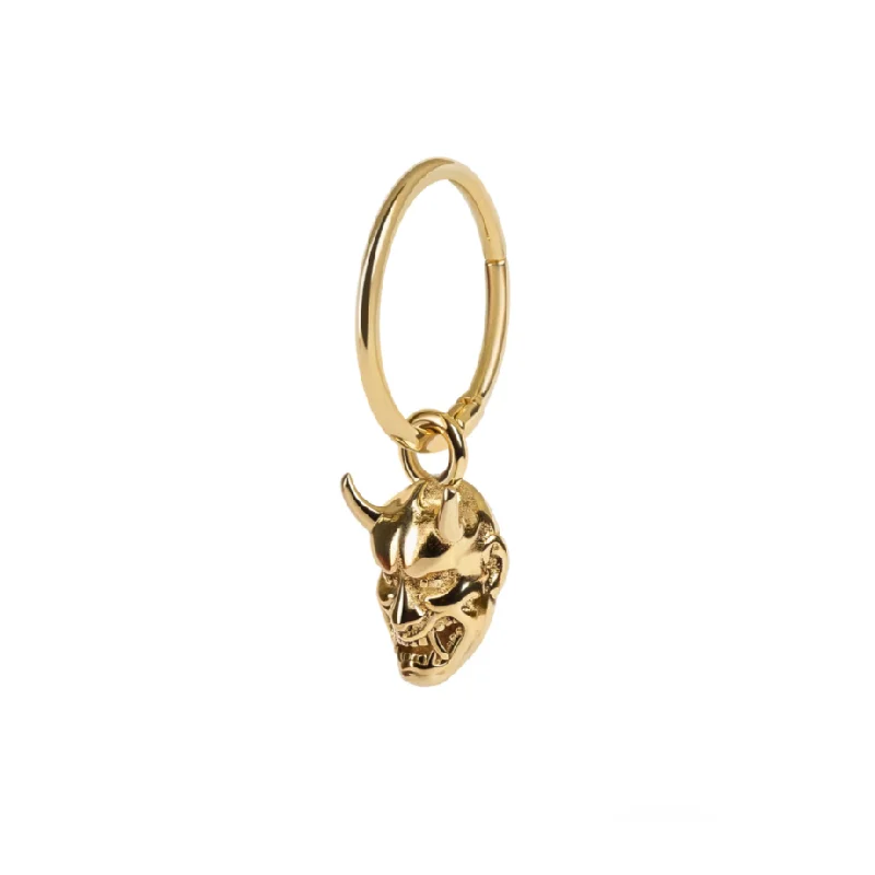 Hoop earrings with gold accents for a warm, elegant statement piece-Hannya Hoop