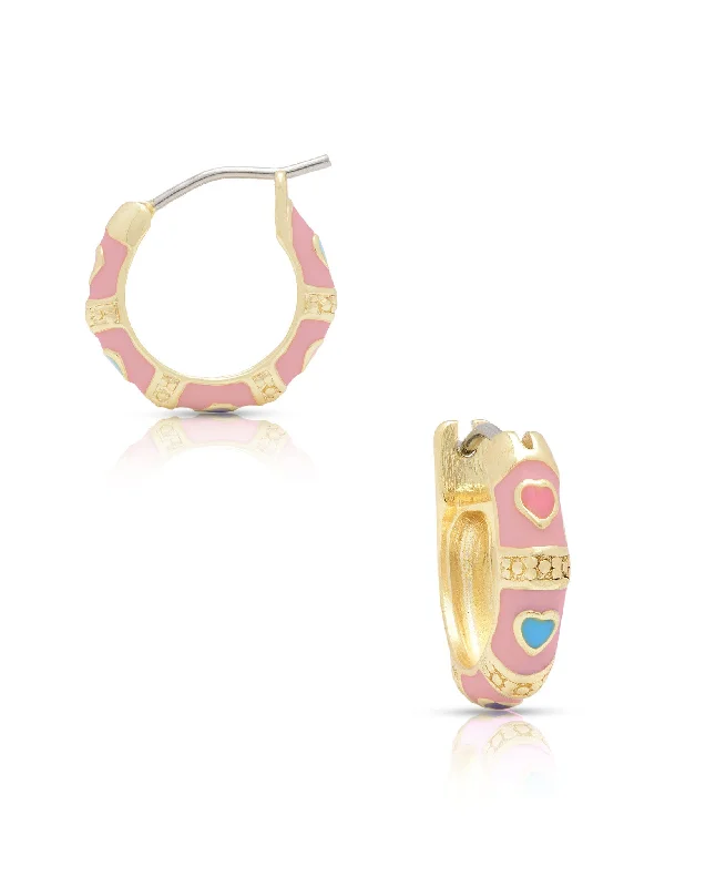 Best hoop earrings with snake chain details for a sleek and modern touch-Heart Hoop Earrings