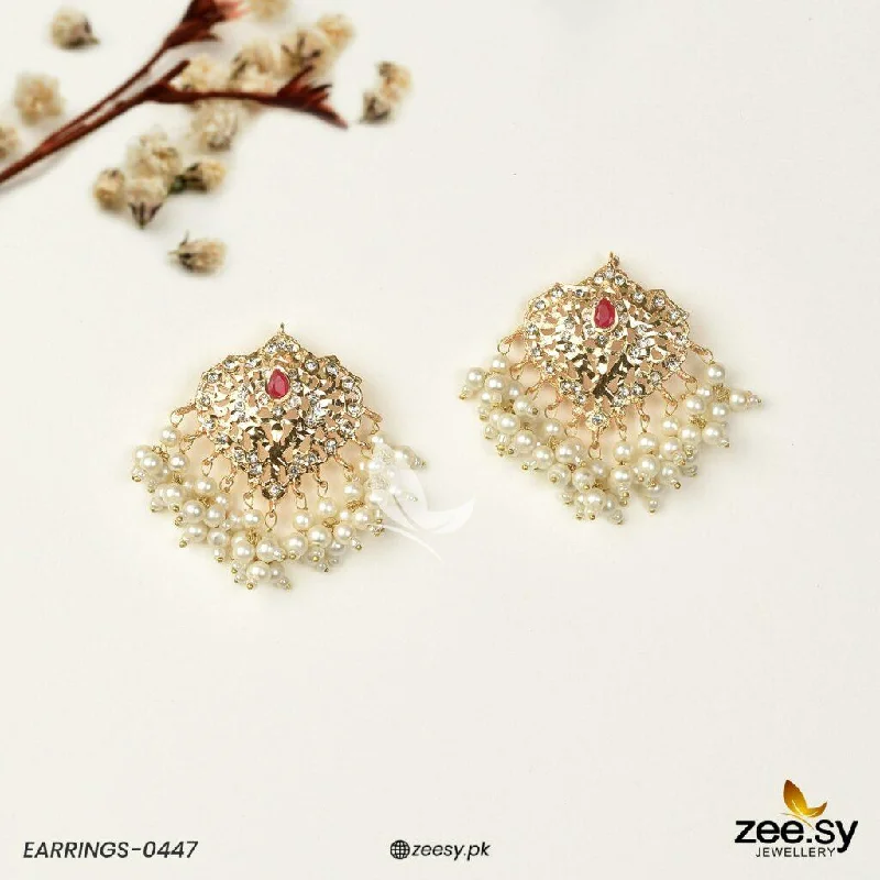 Best hoop earrings with asymmetrical designs for a fashion-forward, avant-garde look-HYDERABADI EARRINGS-0447