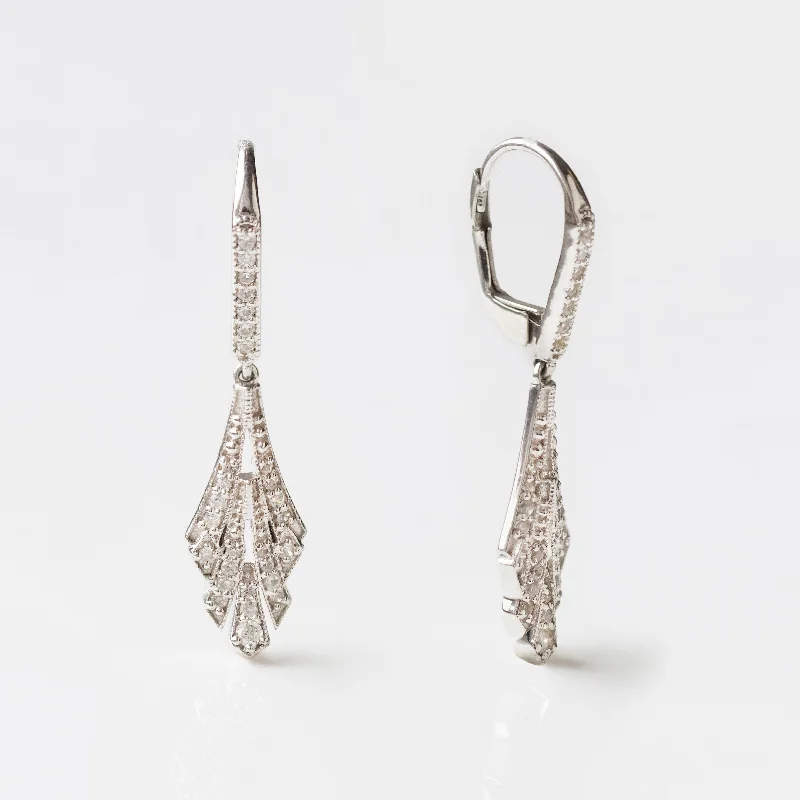 Best hoop earrings with Swarovski crystals for added sparkle and luxury-Isabella Vintage Fan Earrings