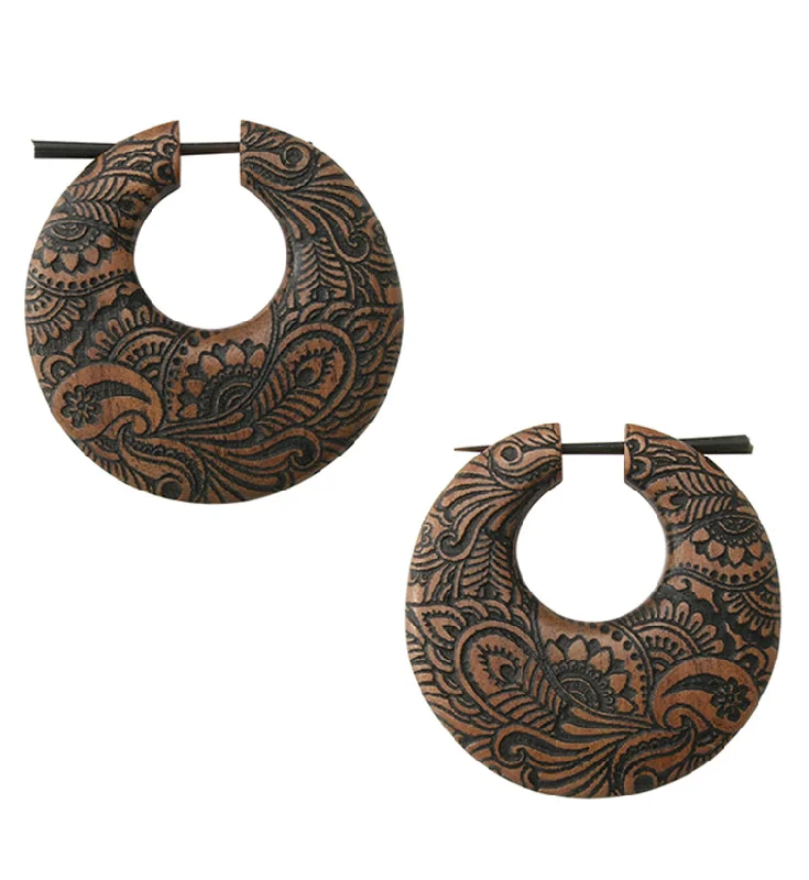 Lightweight hoop earrings for comfortable and all-day wear-Islet Saba Wood Earrings