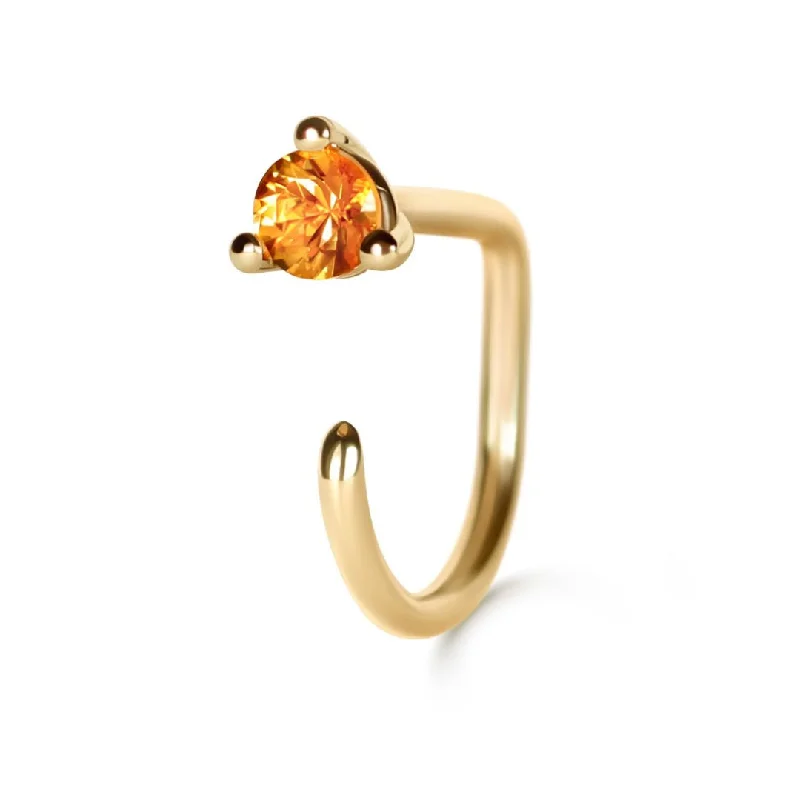 Medium hoop earrings for an everyday look with the perfect balance of style-Large Citrine Claw Earring