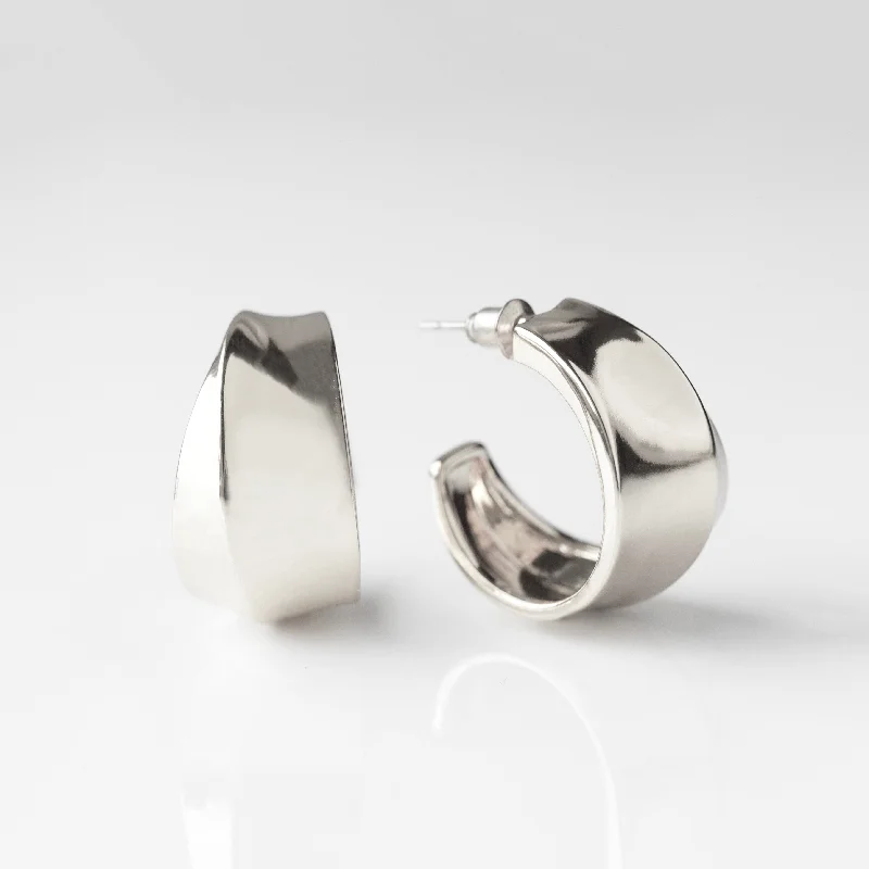 Hoop earrings with polished silver finish for a shiny, modern appeal-Louise Thompson Lucky Luxe Hoops