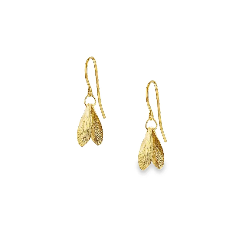 Best hoop earrings with vintage-style detailing for a nostalgic and timeless look-Gold Mini Double Leaf Earrings