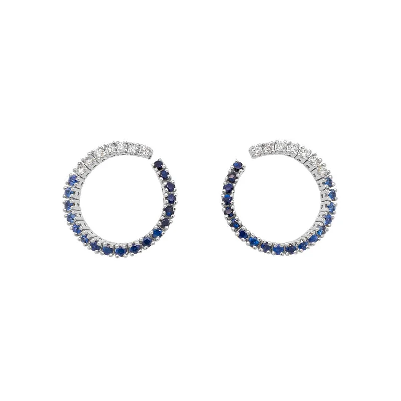 Best hoop earrings with butterfly motifs for a playful and whimsical appearance-Mini Open Hoop Earrings | 5.0GMS 1.73CTW | Blue Sapphire