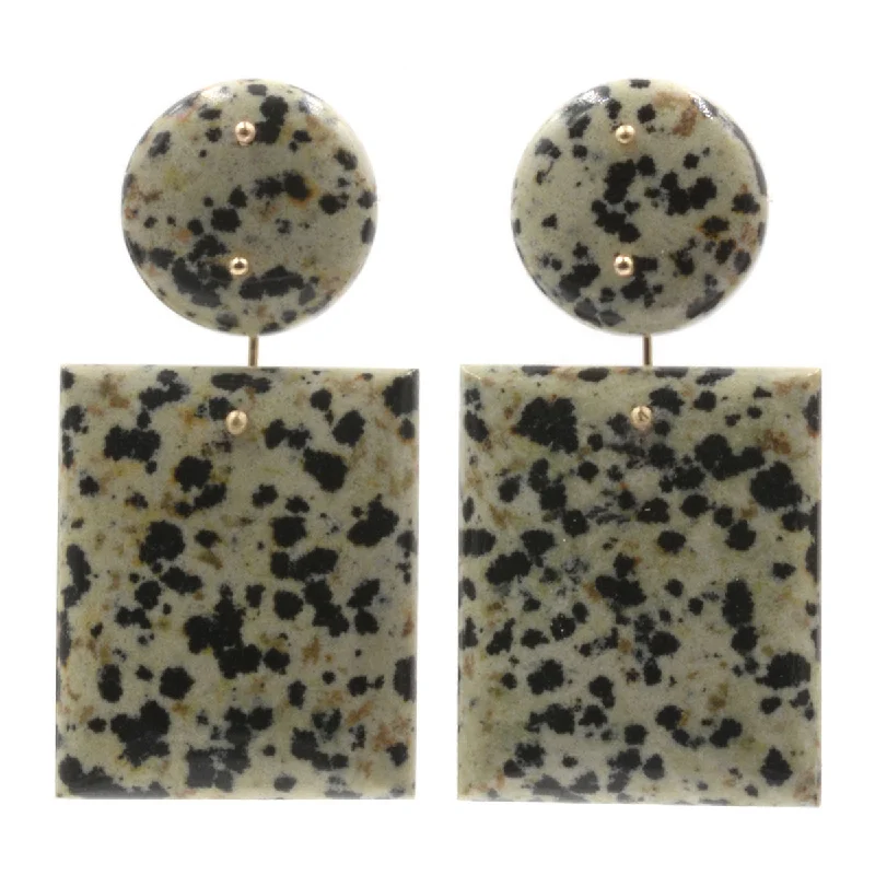 Hoop earrings with tortoiseshell designs for a chic and classic style-Mobile Earrings Dalmatian Double