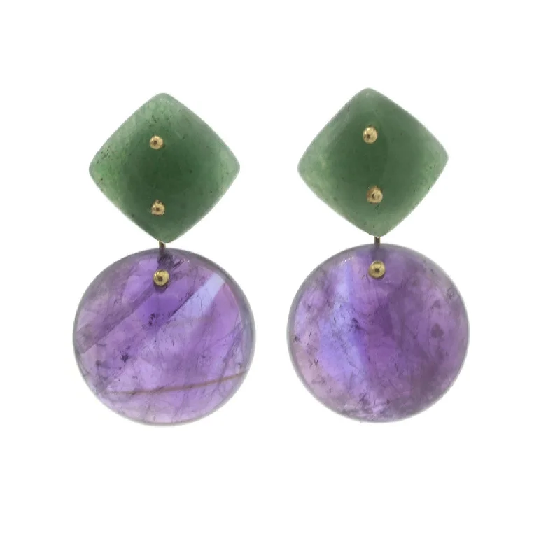 Best hoop earrings with baroque pearls for a luxurious and elegant vibe-Mobile Earrings Aventurine Amethyst