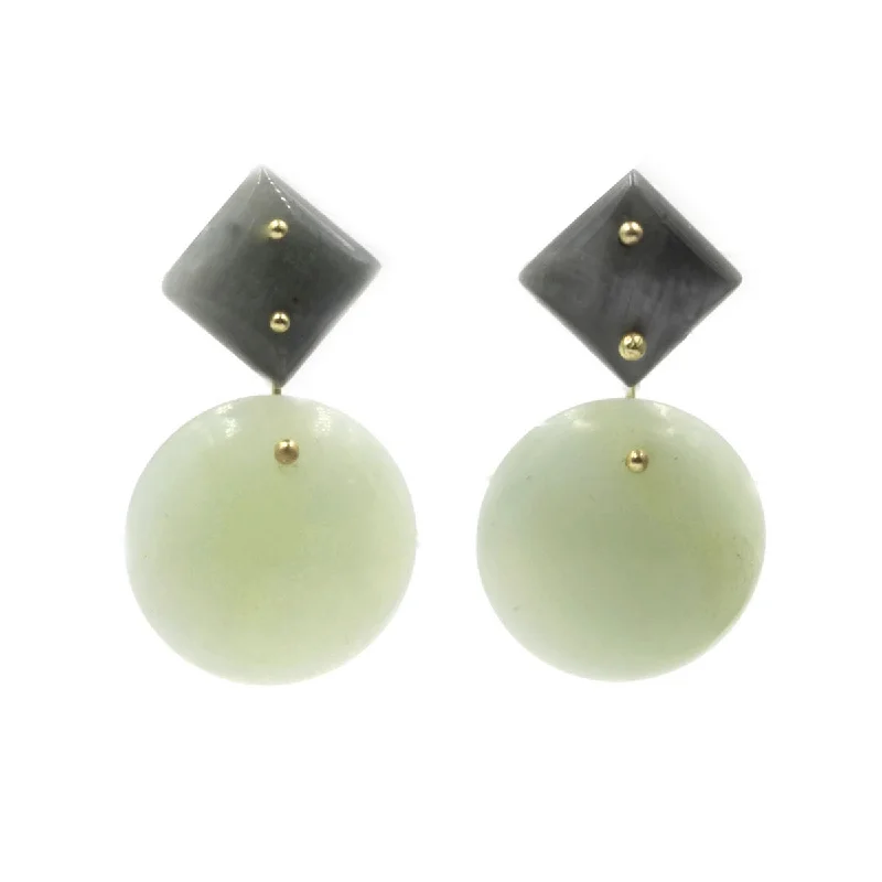 Hoop earrings with snake print designs for an edgy, wild appearance-Mobile Earrings Chrysoberyl Jade