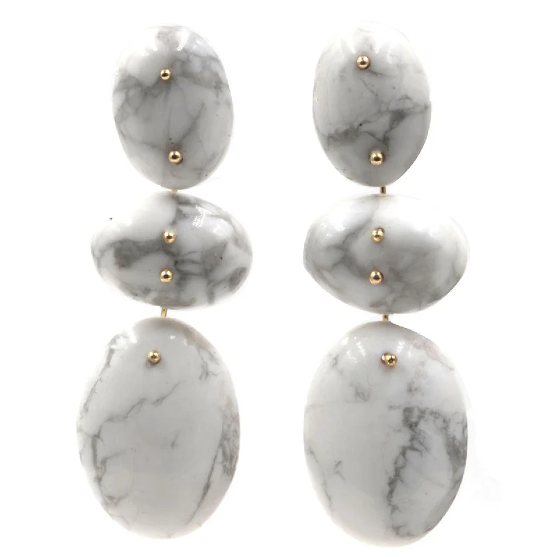 Hoop earrings with textured finishes for a vintage and classic style-Mobile Earrings Howlite