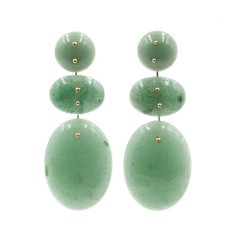 Hoop earrings with floral motifs for a feminine and nature-inspired look-Mobile Earrings Triple Aventurine