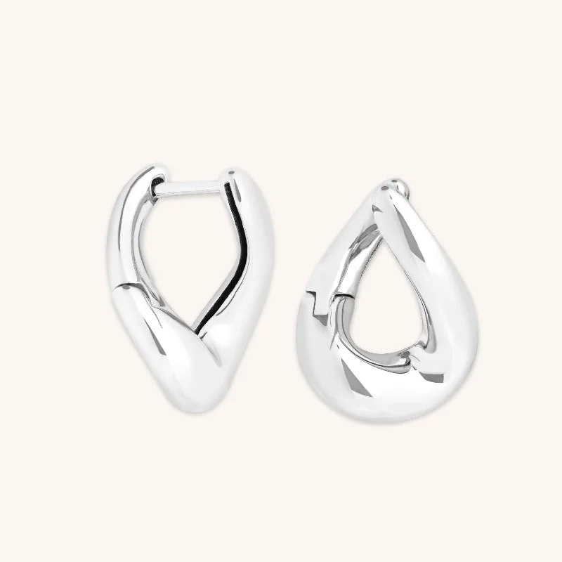 Best hoop earrings with matte finish for a sophisticated, understated design-Molten Hoops in Silver