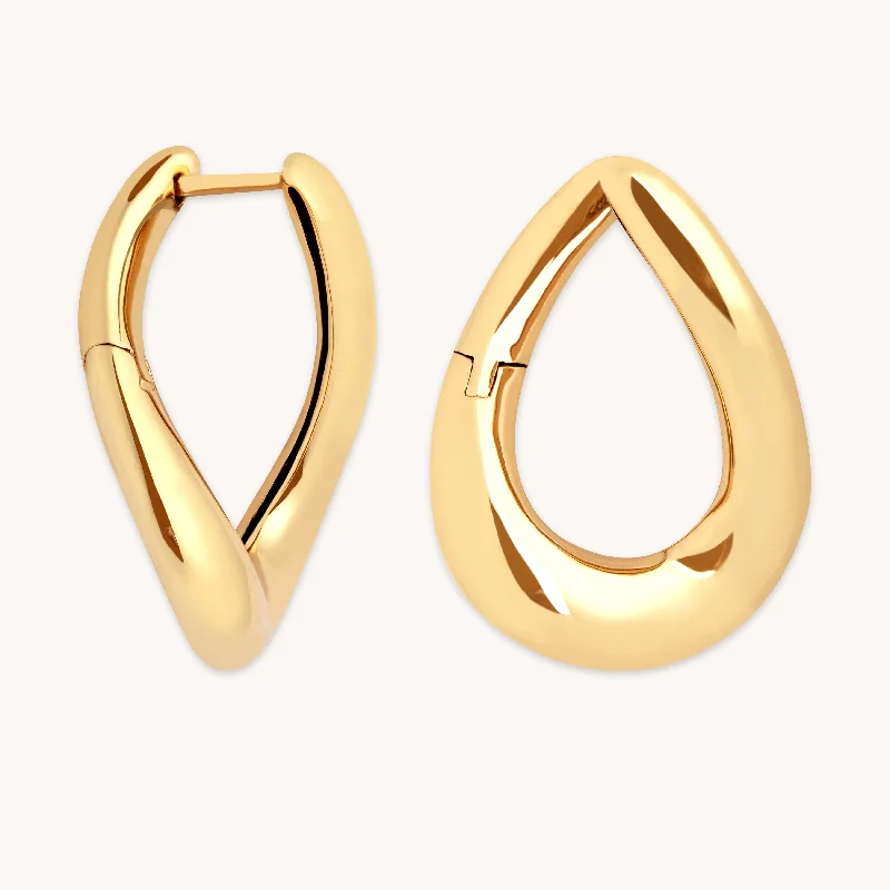 Best hoop earrings with vintage rhinestone embellishments for a retro-glam effect-Molten Large Hoops in Gold