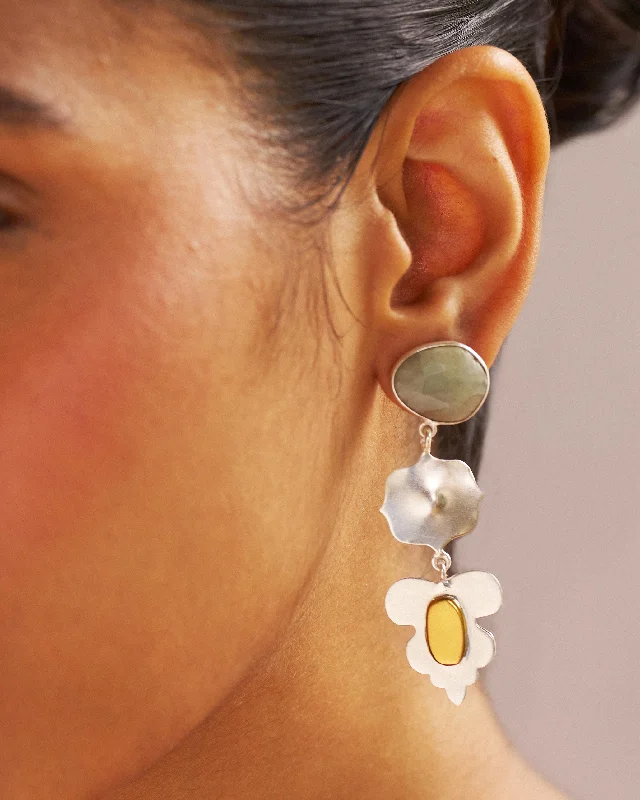 Best hoop earrings with matte finish for a sophisticated, understated design-Moondrop Danglers - Silver