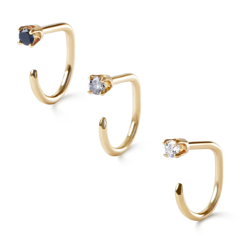 Best hoop earrings with gold-plated finishes for an affordable luxury vibe-Ombre Diamond Claw Earring Set