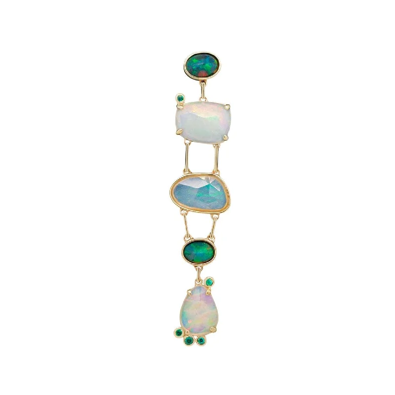 Hoop earrings with intricate designs for a unique and artistic appearance-Opal Bone Chandelier Earring | 3.0GMS 4.36CTW | V5