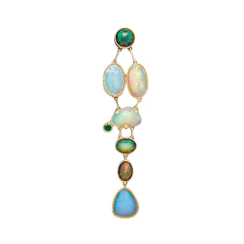 Hoop earrings with cut-out designs for a creative and lightweight effect-Opal Bone Chandelier Earring | 3.8GMS 5.8CTW | V1