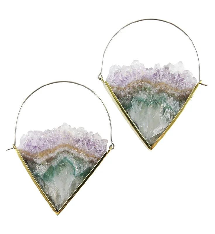 Hoop earrings with oversized pearl accents for a statement-making look-Parabola Titanium & Amethyst Earrings