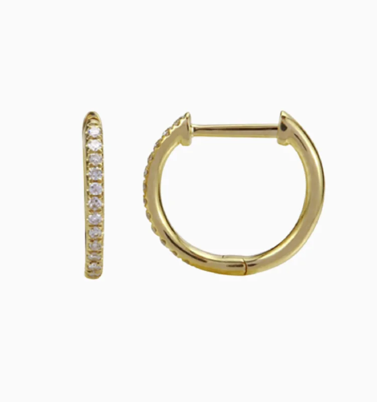 Best hoop earrings with snake-inspired designs for an edgy and fierce vibe-Diamond Gold Hoop Earrings