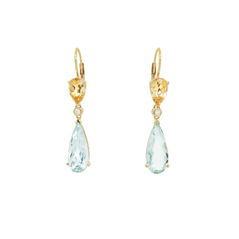 Hoop earrings with rhinestone-studded rims for a glamorous touch-Penelope Earrings | Aquamarine + Topaz