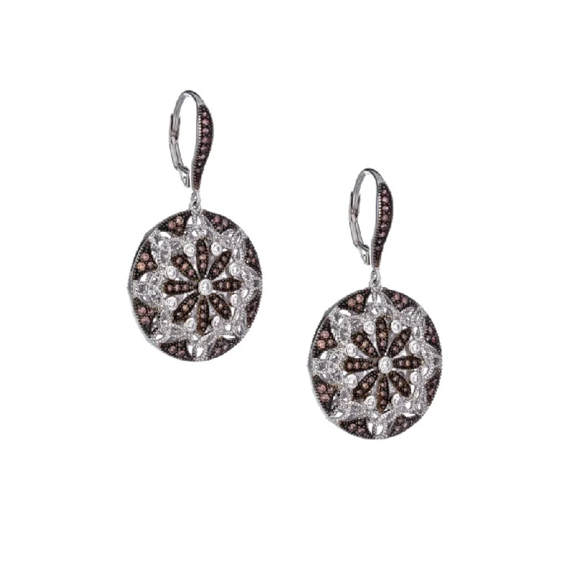 Hoop earrings with abstract wirework for an artistic, unique look-Silver Night & Day Round Starburst Earrings