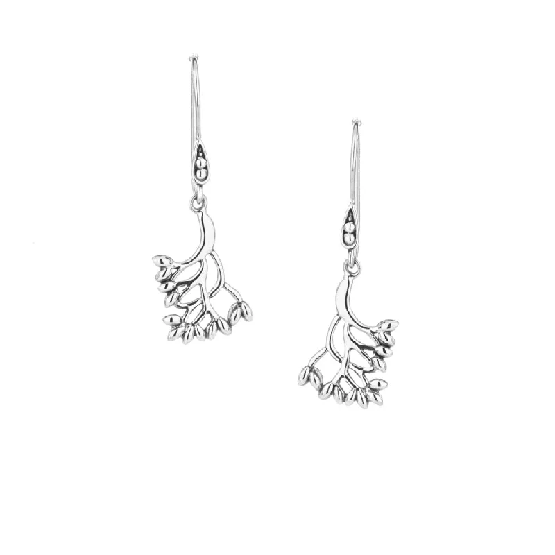 Medium hoop earrings for an everyday look with the perfect balance of style-Silver Tree of Life Hook Earrings Small