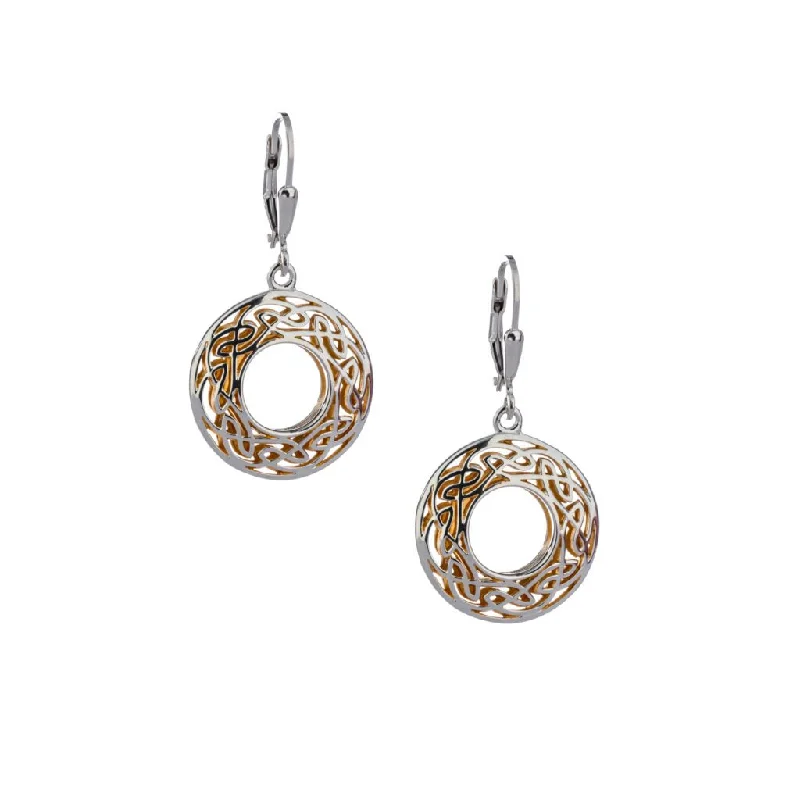 Hoop earrings with stacked layers for a bold and textured design-Silver with 22k Gold Gilding Window to the Soul Round Earrings