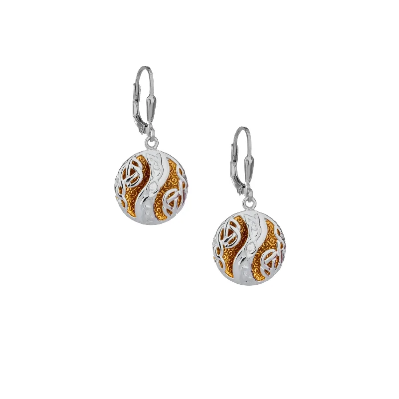 Best hoop earrings with minimal embellishments for a sleek and modern look-Silver with 22k Gold Gilding Faerie Pool Earrings