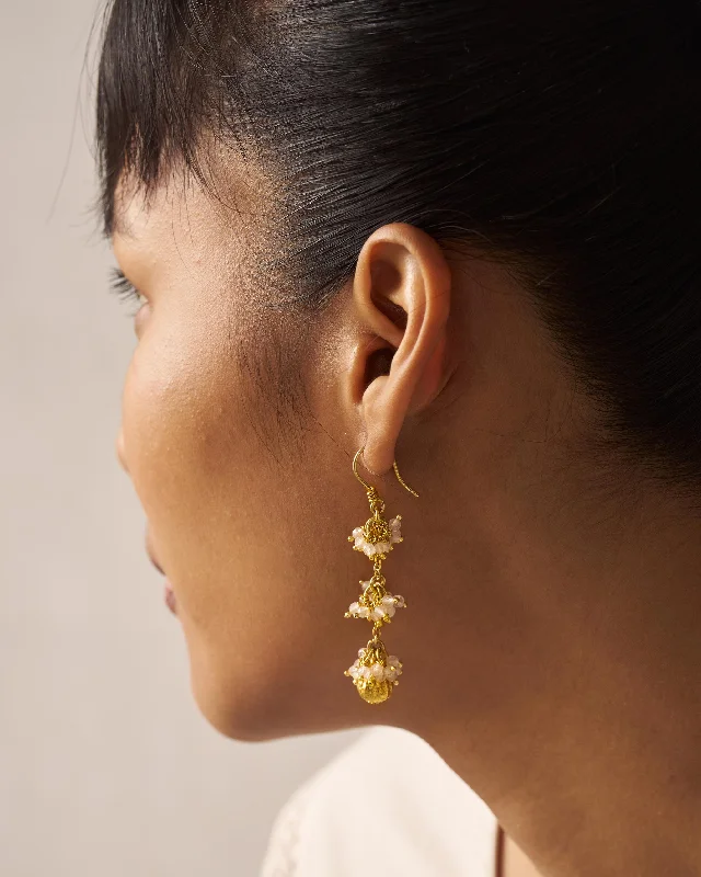 Best hoop earrings with matte finish for a sophisticated, understated design-Poppy of Troy Earrings - Gold