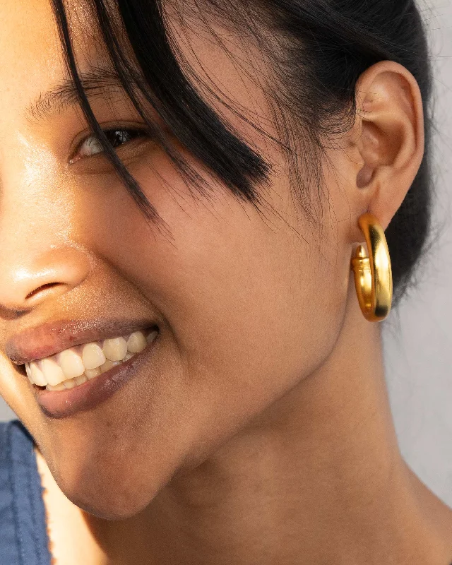 Best hoop earrings with angel wing accents for a spiritual and meaningful design-Rahi Hoop - Gold