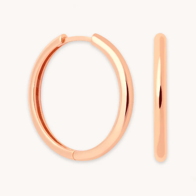 Best hoop earrings with snake chain details for a sleek and modern touch-Essential Large Hoops in Rose Gold