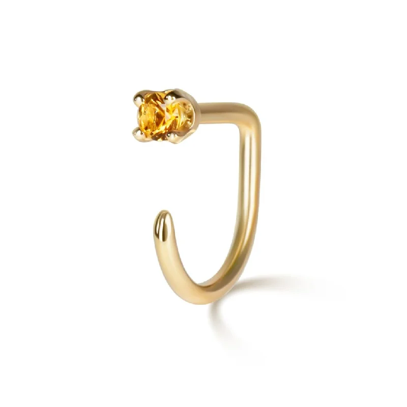 Best hoop earrings with geometric pendants for a modern, chic appeal-Small Citrine Claw Earring