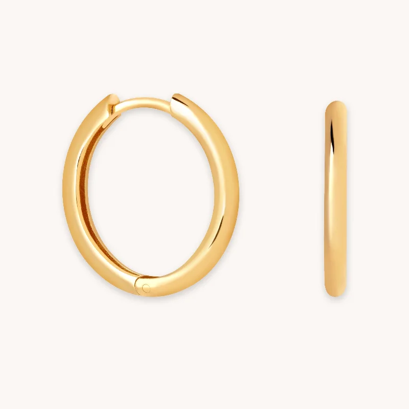 Best hoop earrings with cubic zirconia for a budget-friendly, dazzling look-Essential Medium Hoops in Gold