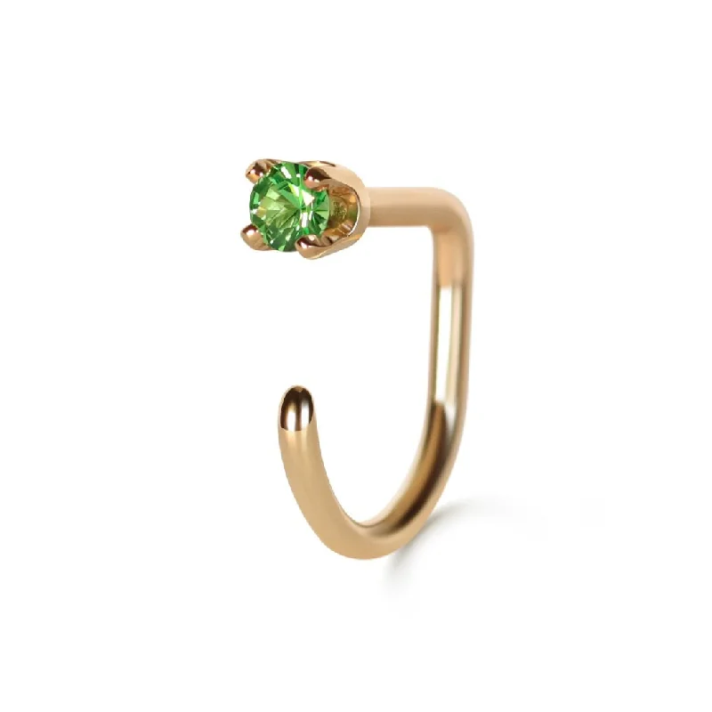 Hoop earrings with rhinestone embellishments for a glamorous and sparkling look-Small Tsavorite Claw Earring