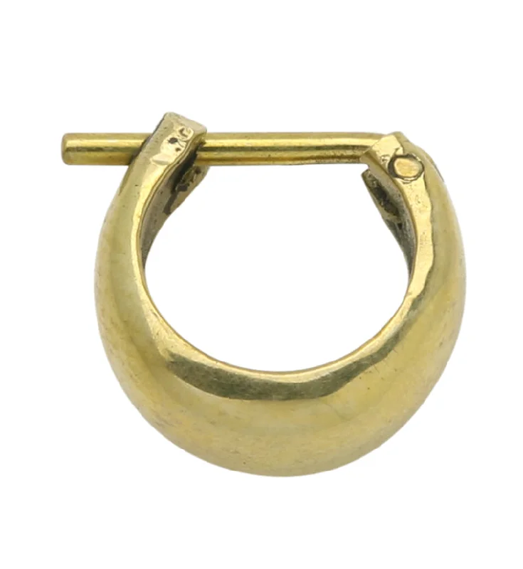 Hoop earrings with polished silver finish for a shiny, modern appeal-Smooth Brass Hinged Ring