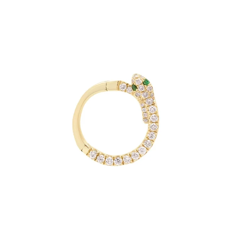 Best hoop earrings with gold for a luxurious and timeless look-Diamond Snake Daith Lock Hoop | .7GMS .14CTW | Single