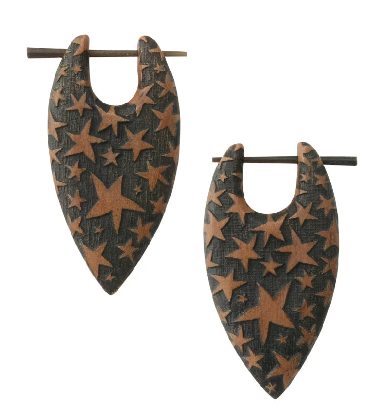 Best hoop earrings with snake-inspired designs for an edgy and fierce vibe-Starry Saba Wood Point Earrings