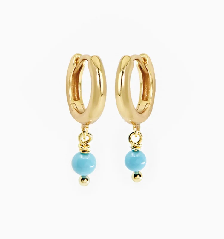 Hoop earrings with intricate designs for a unique and artistic appearance-Turquoise Earrings