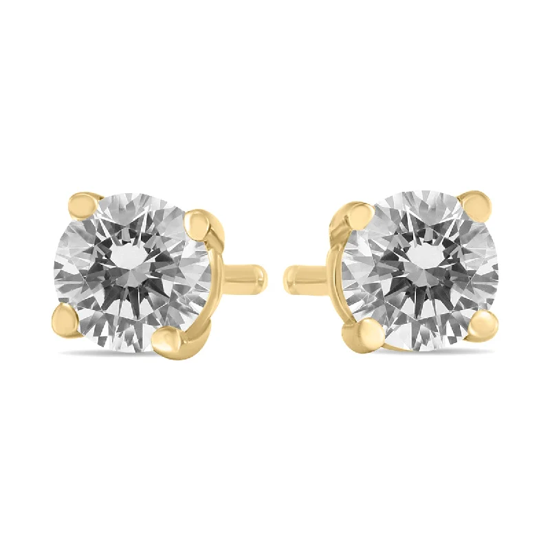 Lead Free Stud Earrings for Health -1/2 Carat Tw Round Diamond Solitaire Stud Earrings In 14K