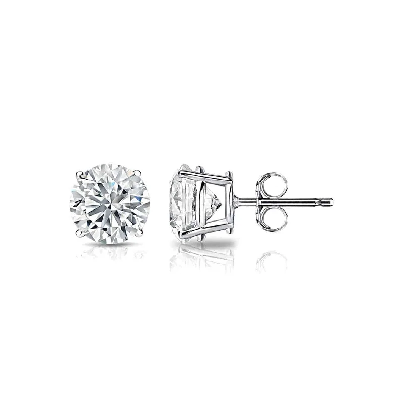 Small Stud Earrings for Delicate -14kt white gold diamond stud earrings containing 1.00 cts tw