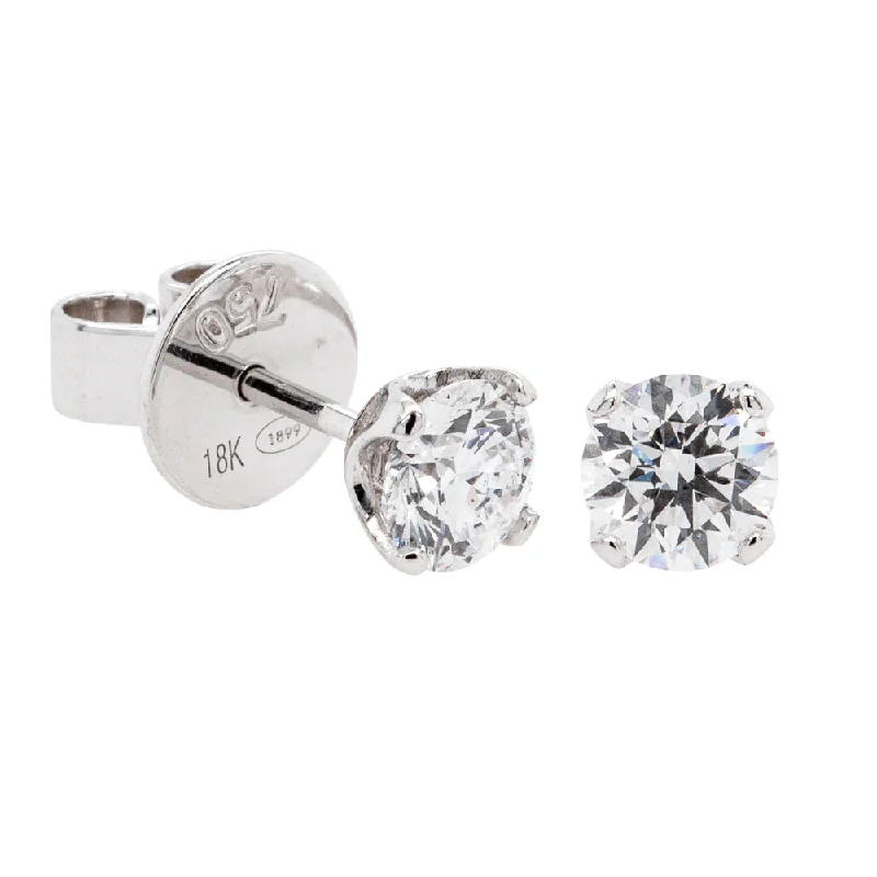 Stud Earrings for Valentine's Day -18ct White Gold 1.00ct Diamond Blossom Stud Earrings