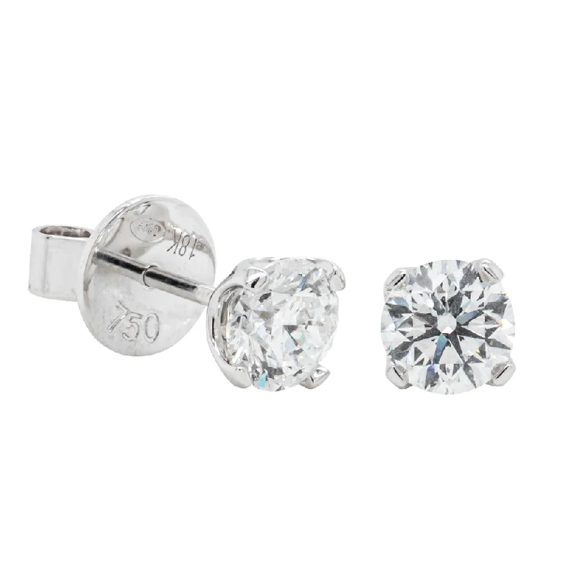 Stud Earrings with Infinity Symbols -18ct White Gold 1.40ct Diamond Blossom Stud Earrings